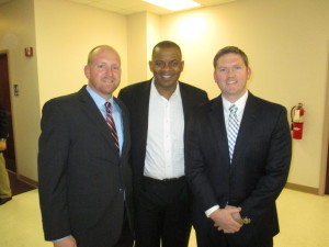 Pictured from L to R:  David Crombie, E.I., A.M.ASCE (ASCE Tallahassee Branch Vice President), USDOT Secretary Anthony Foxx, and Jeremy Clark, P.E., M.ASCE (ASCE Tallahassee Branch President)